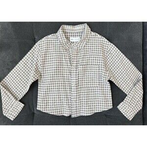 Zara Girls 11/12 Plaid Button Down Boxy Fit
